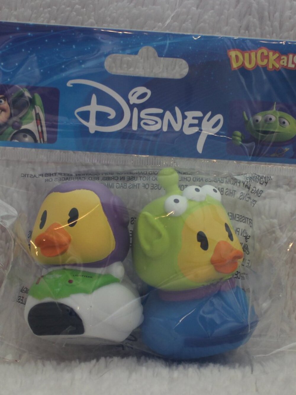 Disney Duckalooz Duck Rubber Duck Buzz & Green Alien Set of 2